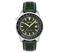 Cadola Men's 44mm Aviateur Automatic Sherwood Green Watch with Leather Strap CD-1008-04