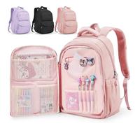 CADOLIM School Bags for Girls and Boys,Girls Backpack Kids Backpack Rucksack for Primary and Secondary School, Lightweight Pink School Bag for 8-10 Years Old