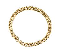 Cadoline 316L Stainless Steel Men's Gold Hand Chain 9mm 10 Inch (25 cm) Cuban Curb Bracelet