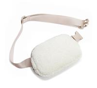 Cadoline Bright White Plush Teddy Fleece Sherpa Belt Bum Bag Handbag 14 x 20.5 x 5cm