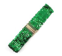 Cadoline Green Women's Sparkle Belts For Dresses With Elastic Stretch and Gold Buckle Waist Band Corset