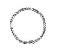Cadoline Mens Cuban Curb Link Bracelet Chain Stainless Steel 3-13mm and 7-10 Inches Black Gold Silver