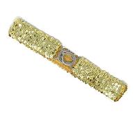 Cadoline Small Slim Sequin Gold Sparkly Belt Length/Width 62 x 5cm Elastic Waist Paillette Style