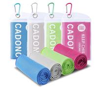 CADONO 4 Pack Cooling Towel (40"x12"), Soft Breathable Chilly Towel, Ice Towel, Microfiber Towel for Yoga, Sport, Running, Workout,Gym, Camping, Fitness, Workout & More Activities(Multicolor)