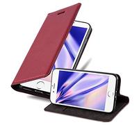 cadorabo Book Case works with Apple iPhone 6 / iPhone 6S in APPLE RED - with Magnetic Closure, Stand Function and Card Slot - Wallet Etui Cover Pouch PU Leather Flip