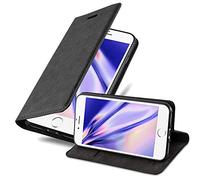 cadorabo Book Case works with Apple iPhone 6 / iPhone 6S in NIGHT BLACK - with Magnetic Closure, Stand Function and Card Slot - Wallet Etui Cover Pouch PU Leather Flip