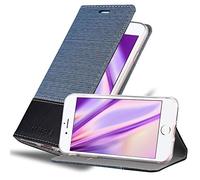 cadorabo Book Case works with Apple iPhone 7 / 7S / 8 / SE 2020 in DARK BLUE BLACK - with Magnetic Closure, Stand Function and Card Slot - Wallet Etui Cover Pouch PU Leather Flip