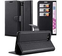 cadorabo Book Case works with Blackberry KEY 2 in OXID BLACK - with Magnetic Closure, Stand Function and Card Slot - Wallet Etui Cover Pouch PU Leather Flip