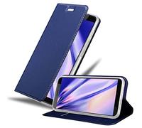 cadorabo Book Case works with HTC Desire 12 in CLASSY DARK BLUE - with Magnetic Closure, Stand Function and Card Slot - Wallet Etui Cover Pouch PU Leather Flip