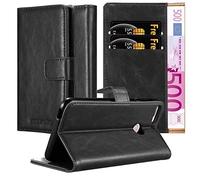 Cadorabo Book Case works with HTC Desire 12 PLUS in GRAPHITE BLACK - with Magnetic Closure, Stand Function and Card Slot - Wallet Etui Cover Pouch PU Leather Flip
