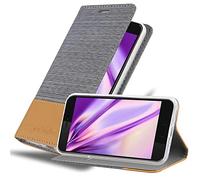 cadorabo Book Case works with HTC OCEAN / U11 in LIGHT GREY BROWN - with Magnetic Closure, Stand Function and Card Slot - Wallet Etui Cover Pouch PU Leather Flip