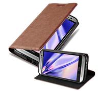 cadorabo Book Case works with HTC One M8 in CAPPUCCINO BROWN - with Magnetic Closure, Stand Function and Card Slot - Wallet Etui Cover Pouch PU Leather Flip