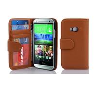 cadorabo Book Case works with HTC ONE M8 MINI (2.Gen.) in COGNAC BROWN - with Magnetic Closure and 3 Card Slots - Wallet Etui Cover Pouch PU Leather Flip