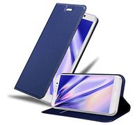 cadorabo Book Case works with Huawei MATE 9 in CLASSY DARK BLUE - with Magnetic Closure, Stand Function and Card Slot - Wallet Etui Cover Pouch PU Leather Flip