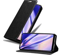cadorabo Book Case works with LG G7 ThinQ in NIGHT BLACK - with Magnetic Closure, Stand Function and Card Slot - Wallet Etui Cover Pouch PU Leather Flip