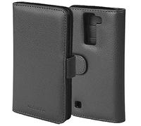 cadorabo Book Case works with LG K8 2016 in MIDNIGHT BLACK - with Magnetic Closure and 3 Card Slots - Wallet Etui Cover Pouch PU Leather Flip