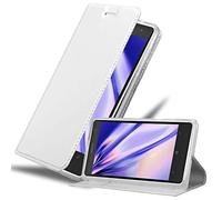 cadorabo Book Case works with Nokia Lumia 1020 in CLASSY SILVER - with Magnetic Closure, Stand Function and Card Slot - Wallet Etui Cover Pouch PU Leather Flip