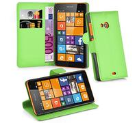 cadorabo Book Case works with Nokia Lumia 535 in MINT GREEN - with Magnetic Closure, Stand Function and Card Slot - Wallet Etui Cover Pouch PU Leather Flip