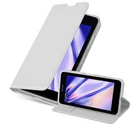 cadorabo Book Case works with Nokia Lumia 640 in CLASSY SILVER - with Magnetic Closure, Stand Function and Card Slot - Wallet Etui Cover Pouch PU Leather Flip