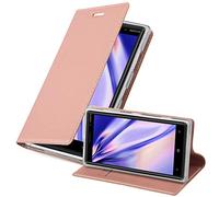 cadorabo Book Case works with Nokia Lumia 830 in CLASSY ROSÉ GOLD - with Magnetic Closure, Stand Function and Card Slot - Wallet Etui Cover Pouch PU Leather Flip
