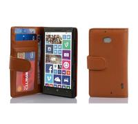 cadorabo Book Case works with Nokia Lumia 929/930 in COGNAC BROWN - with Magnetic Closure and 3 Card Slots - Wallet Etui Cover Pouch PU Leather Flip