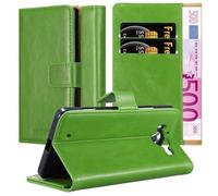 cadorabo Book Case works with Nokia Lumia 950 in GRASS GREEN - with Magnetic Closure, Stand Function and Card Slot - Wallet Etui Cover Pouch PU Leather Flip