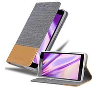 cadorabo Book Case works with Nokia Lumia 950 XL in LIGHT GREY BROWN - with Magnetic Closure, Stand Function and Card Slot - Wallet Etui Cover Pouch PU Leather Flip