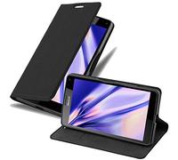 cadorabo Book Case works with Nokia Lumia 950 XL in NIGHT BLACK - with Magnetic Closure, Stand Function and Card Slot - Wallet Etui Cover Pouch PU Leather Flip