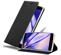 cadorabo Book Case works with OnePlus 2 in CLASSY BLACK - with Magnetic Closure, Stand Function and Card Slot - Wallet Etui Cover Pouch PU Leather Flip