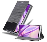 cadorabo Book Case works with OnePlus 6T in GREY BLACK - with Magnetic Closure, Stand Function and Card Slot - Wallet Etui Cover Pouch PU Leather Flip