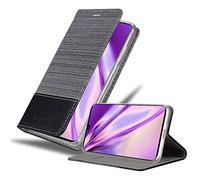 cadorabo Book Case works with Samsung Galaxy A41 in GREY BLACK - with Magnetic Closure, Stand Function and Card Slot - Wallet Etui Cover Pouch PU Leather Flip