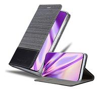 cadorabo Book Case works with Samsung Galaxy A90 5G in GREY BLACK - with Magnetic Closure, Stand Function and Card Slot - Wallet Etui Cover Pouch PU Leather Flip