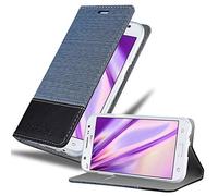 cadorabo Book Case works with Samsung Galaxy J5 2015 in DARK BLUE BLACK - with Magnetic Closure, Stand Function and Card Slot - Wallet Etui Cover Pouch PU Leather Flip