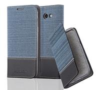 cadorabo Book Case works with Samsung Galaxy J5 2017 (US Version) in DARK BLUE BLACK - with Magnetic Closure, Stand Function and Card Slot - Wallet Etui Cover Pouch PU Leather Flip