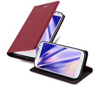 cadorabo Book Case works with Samsung Galaxy S4 MINI in APPLE RED - with Magnetic Closure, Stand Function and Card Slot - Wallet Etui Cover Pouch PU Leather Flip