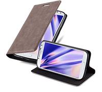 cadorabo Book Case works with Samsung Galaxy S4 MINI in COFFEE BROWN - with Magnetic Closure, Stand Function and Card Slot - Wallet Etui Cover Pouch PU Leather Flip