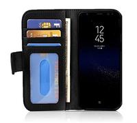 cadorabo Book Case works with Samsung Galaxy S8 in MIDNIGHT BLACK - with Magnetic Closure and 3 Card Slots - Wallet Etui Cover Pouch PU Leather Flip