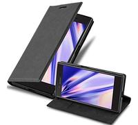 cadorabo Book Case works with Sony Xperia X Compact in NIGHT BLACK - with Magnetic Closure, Stand Function and Card Slot - Wallet Etui Cover Pouch PU Leather Flip
