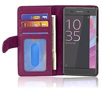 cadorabo Book Case works with Sony Xperia XA in BORDEAUX PURPLE - with Magnetic Closure and 3 Card Slots - Wallet Etui Cover Pouch PU Leather Flip