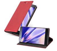 cadorabo Book Case works with Sony Xperia XZ PREMIUM in APPLE RED - with Magnetic Closure, Stand Function and Card Slot - Wallet Etui Cover Pouch PU Leather Flip