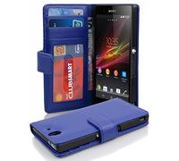 cadorabo Book Case works with Sony Xperia Z in NEPTUNE BLUE - with Magnetic Closure and 3 Card Slots - Wallet Etui Cover Pouch PU Leather Flip