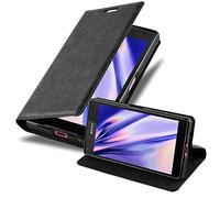 cadorabo Book Case works with Sony Xperia Z5 COMPACT in NIGHT BLACK - with Magnetic Closure, Stand Function and Card Slot - Wallet Etui Cover Pouch PU Leather Flip
