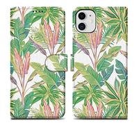 cadorabo Case compatible with Apple iPhone 11 - Design Green Rainforest No. 8 - Protective cover with magnetic closure, stand function and card slot