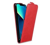 cadorabo Case compatible with Apple iPhone 13 MINI in CHILI RED - Flip Style Case made of Smooth Faux Leather - Wallet Etui Cover Pouch PU Leather Flip