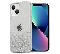 cadorabo Case compatible with Apple iPhone 13 MINI in Transparent with Glitter - Protective TPU silicone cover with sparkling glitter - Ultra Slim Back Cover Case