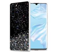 cadorabo Case compatible with Huawei P30 PRO in Black with Glitter - Protective cover made of flexible TPU silicone with sparkling glitter