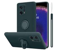 cadorabo Case compatible with Oppo FIND X5 in LIQUID GREEN - Protective cover made of flexible TPU silicone with ring