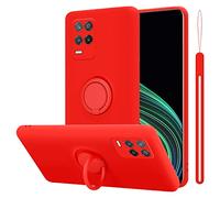 cadorabo Case compatible with Realme 8 5G / V13 / Q3 / Q3i / Narzo 30 5G in LIQUID RED - Protective cover made of flexible TPU silicone with ring