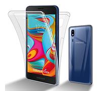 cadorabo Case compatible with Samsung Galaxy A02 CORE in TRANSPARENT - 360° Full Body Mobile Phone Case Front and Back Protection All-Round Protection Protective Case with Screen Protection