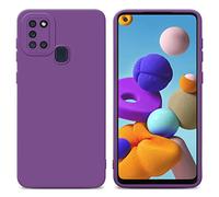 cadorabo Case compatible with Samsung Galaxy A21s in FLUID MATTE PURPLE - Protective cover made of flexible TPU silicone